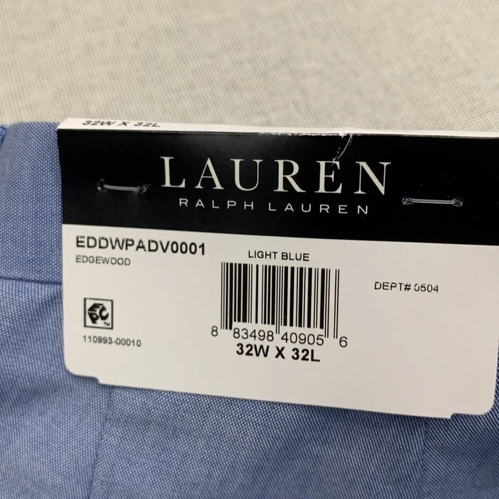 Lauren Ralph Lauren Men's Blue Chambray Cotton Suit Separate Pants Size 32x32
